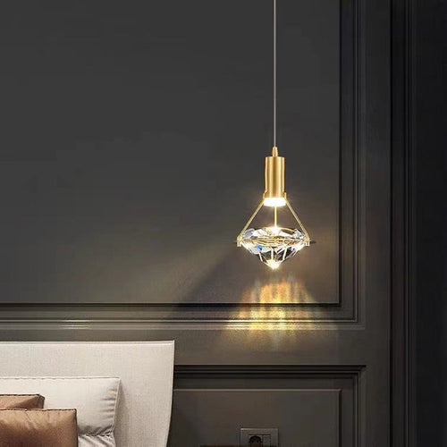 Suspension design LED luxury en forme de diamant Savia