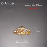 Suspension design avec abat-jour en verre originale Brexie