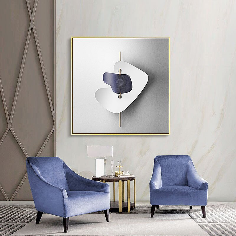 Applique murale design blanche avec tige doré Crissy - vue 2 sur 6