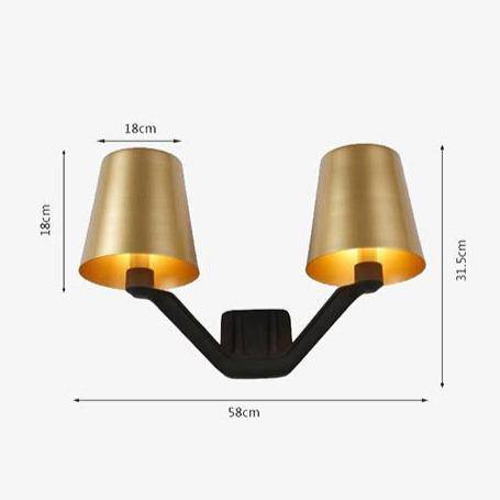 wall lamp LED design wall lamp with double lampshade in gold metal Hotel