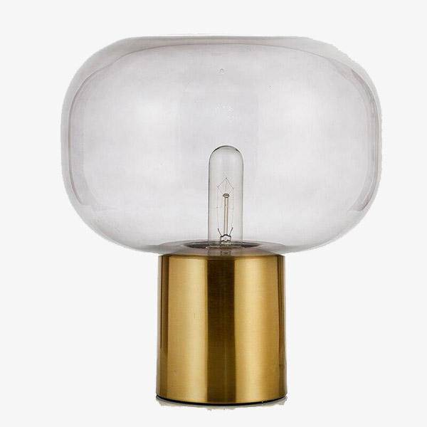 Lampe à poser design LED avec socle doré et abat-jour arrondi Luxury