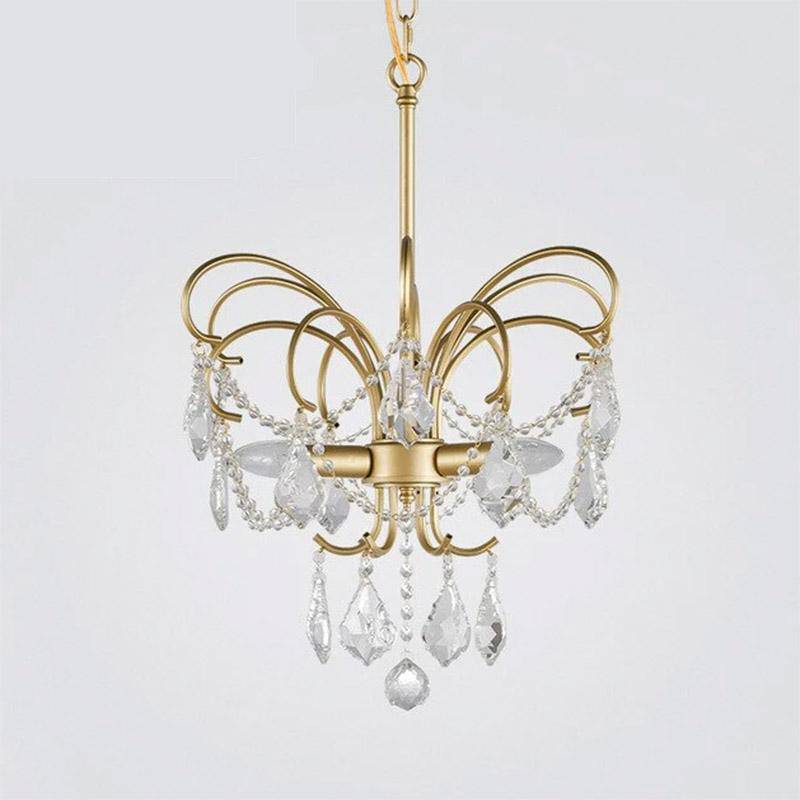 Lustre design LED avec branches dorées et verre crystal Luxury - vue 4 sur 3