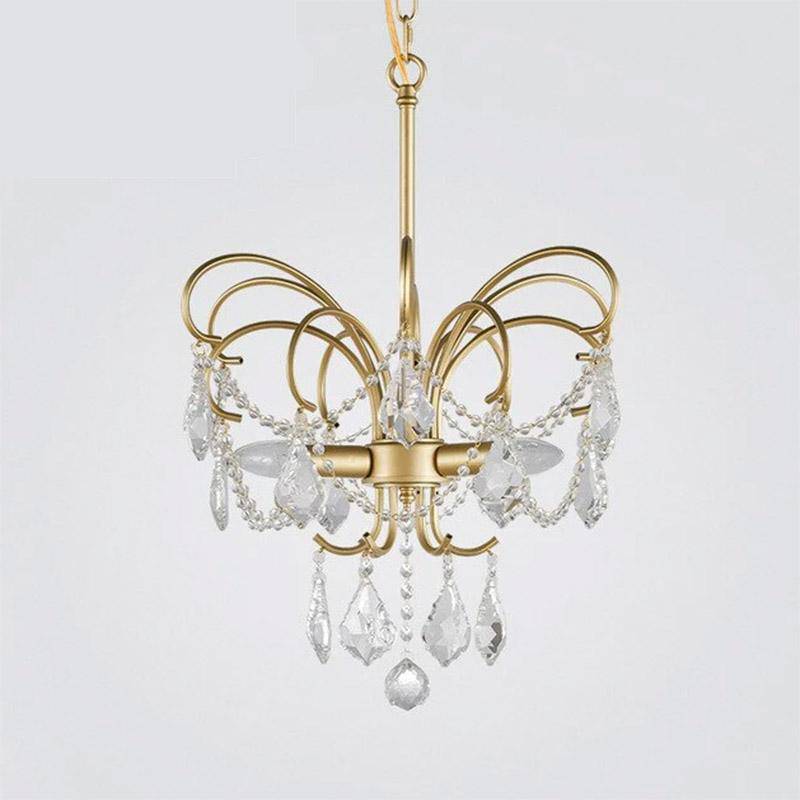LED design chandelier with gold branches and crystal glass Luxury