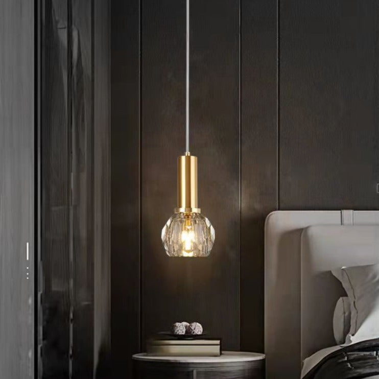Lámpara de suspensión LED moderno con pantalla de cristal Ansley
