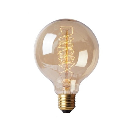 Grosse ampoule boule à incandescence filament spiral vintage 40W Edison