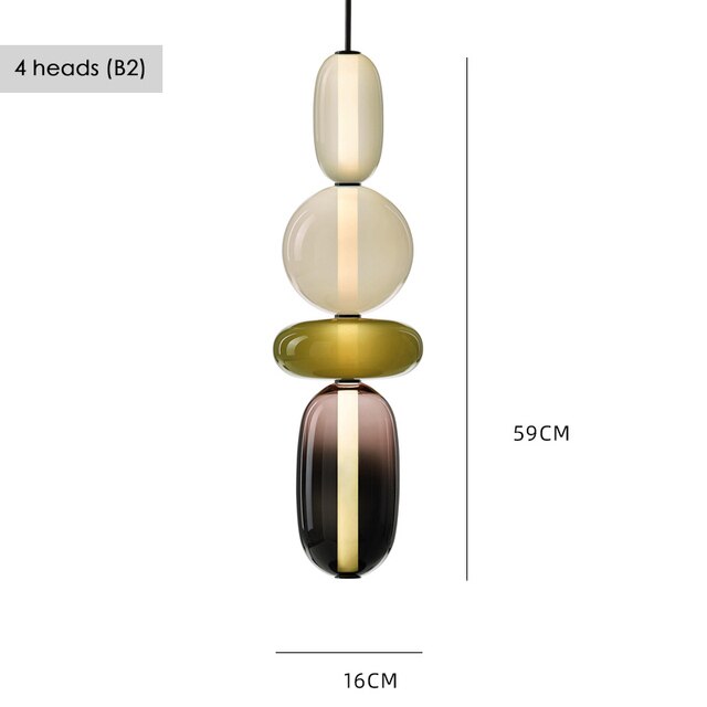 Suspension design en verre style pierres semi-précieuses Nemy