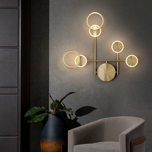 Applique murale moderne LED circulaire en métal doré Sicily - vue 8 sur 13