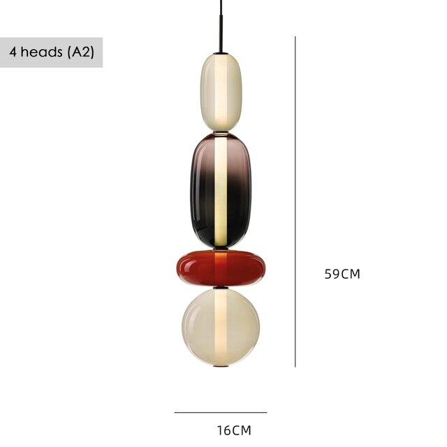 pendant light glass design in semi-precious stones style Nemy