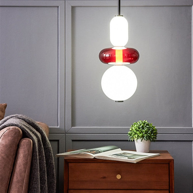 Suspension design en verre style pierres semi-précieuses Nemy
