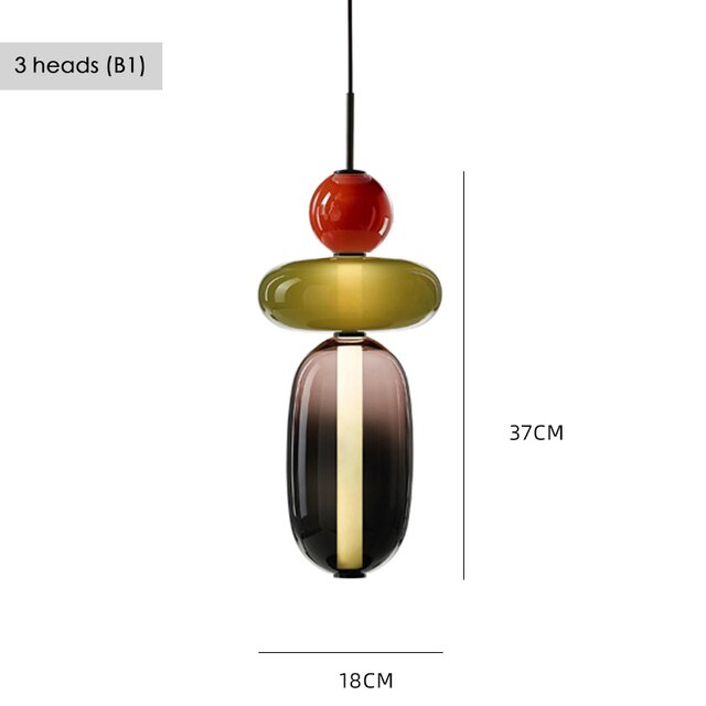 Suspension design en verre style pierres semi-précieuses Nemy