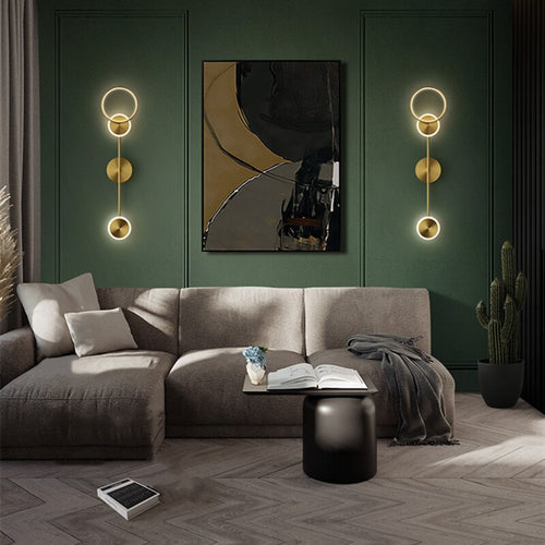 Applique murale moderne LED circulaire en métal doré Sicily - vue 3 sur 13