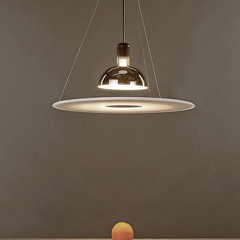 Lustre design LED avec lampe chromé suspendu Helios