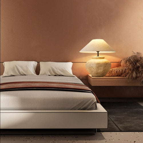 Lampe de chevet en céramique abat-jour en tissus Japan - vue 6 sur 8