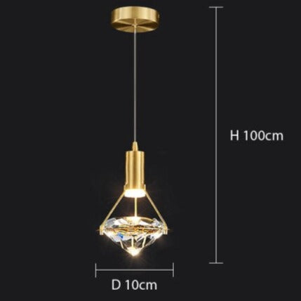 Suspension design LED luxury en forme de diamant Savia