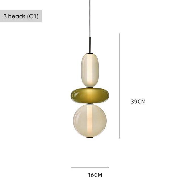 Lámpara de suspensión design en vidrio con piedras semipreciosas Nemy