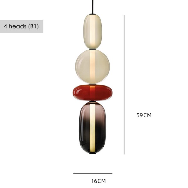 Suspension design en verre style pierres semi-précieuses Nemy