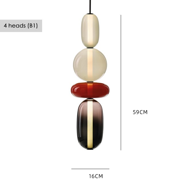 pendant light glass design in semi-precious stones style Nemy