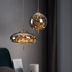 Suspension design avec abat-jour en verre originale Brexie
