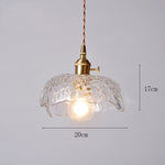 Suspension vintage LED avec abat-jour en verre Finnian