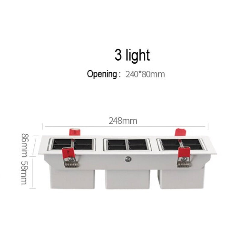 Spot moderne LED carré et angle ajustable à 60° Dina