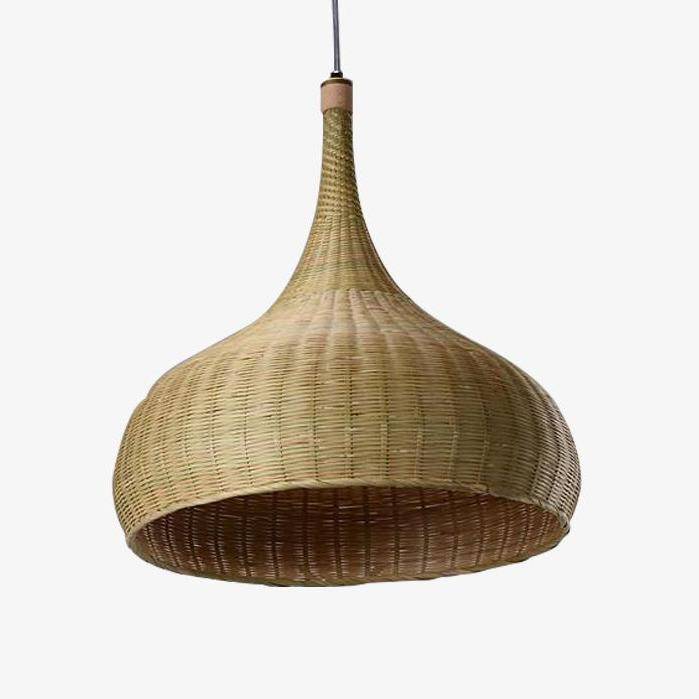 pendant light rustic bamboo round Delicate