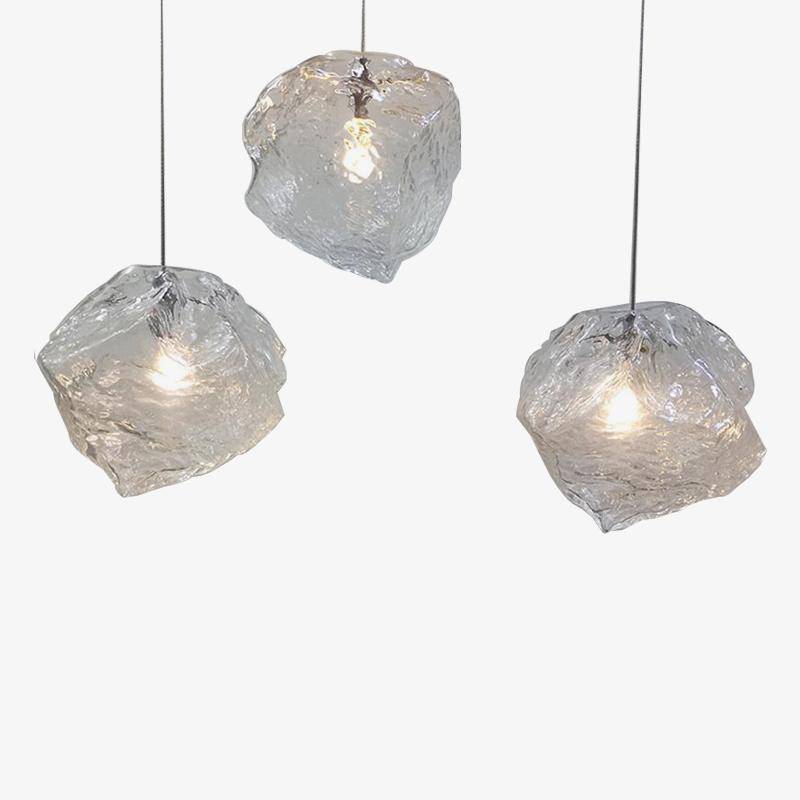 pendant light glass ice cube style