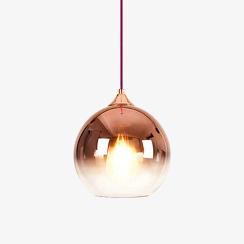 Suspension LED design boule en verre coloré fondue Ball