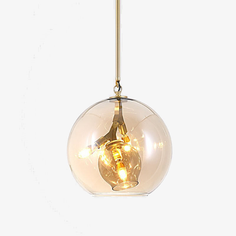 pendant light Industrial LED with Kiria glass lampshade