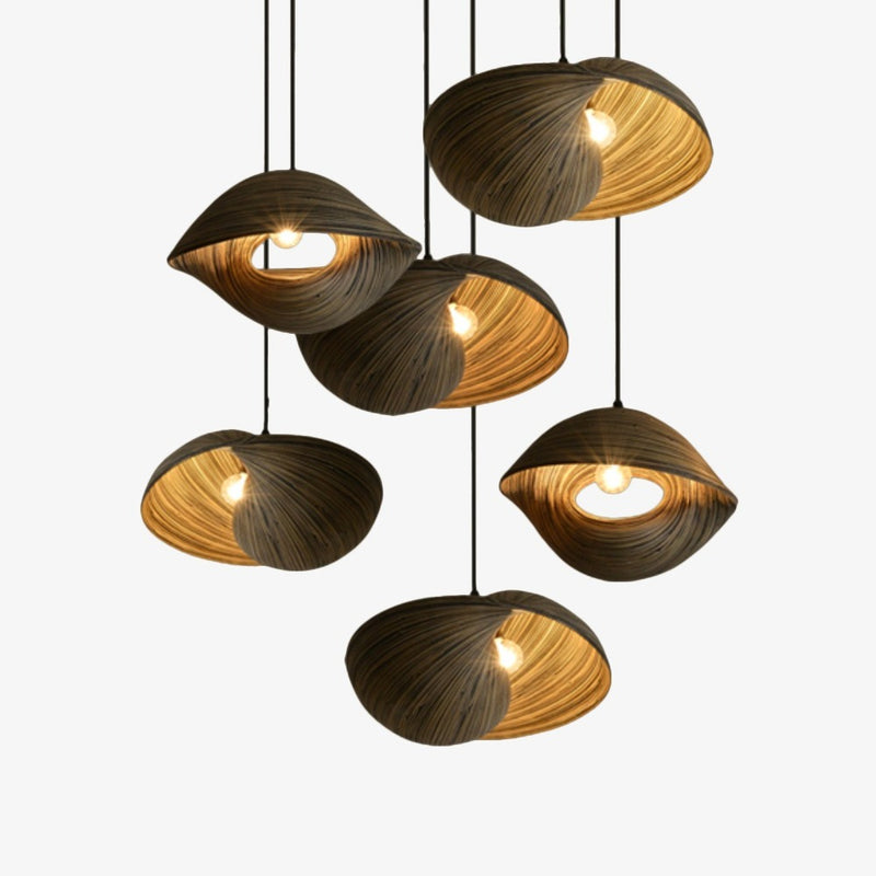 Suspension design coquillage en bambou