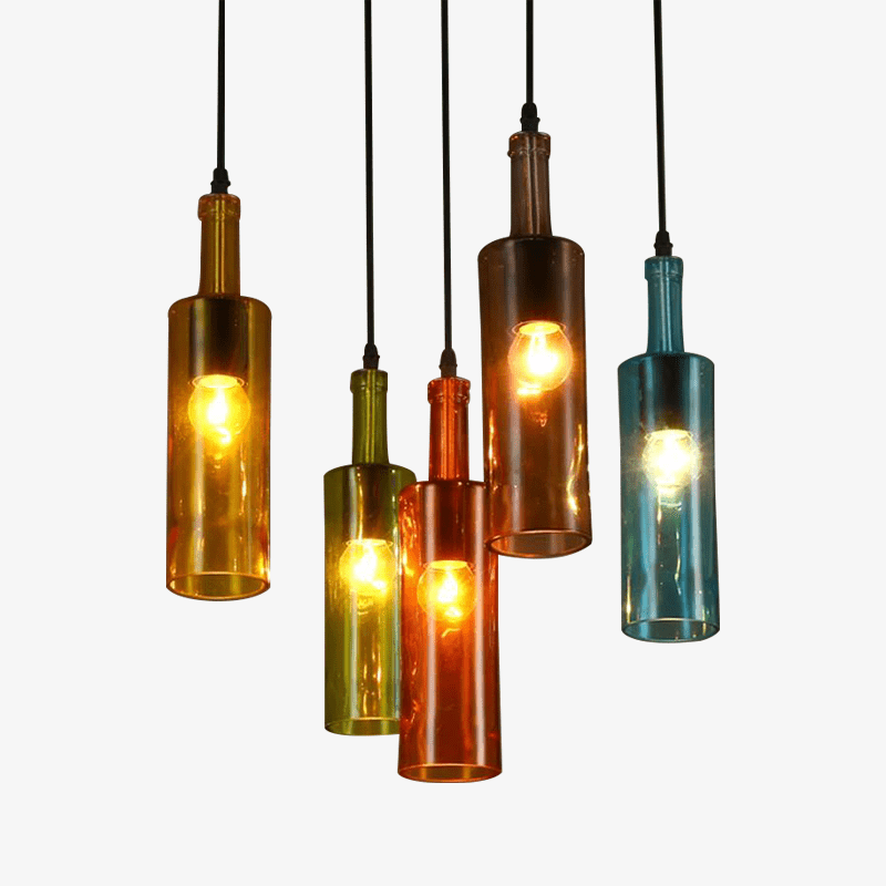 pendant light in smoked cylindrical glass Novelty colored