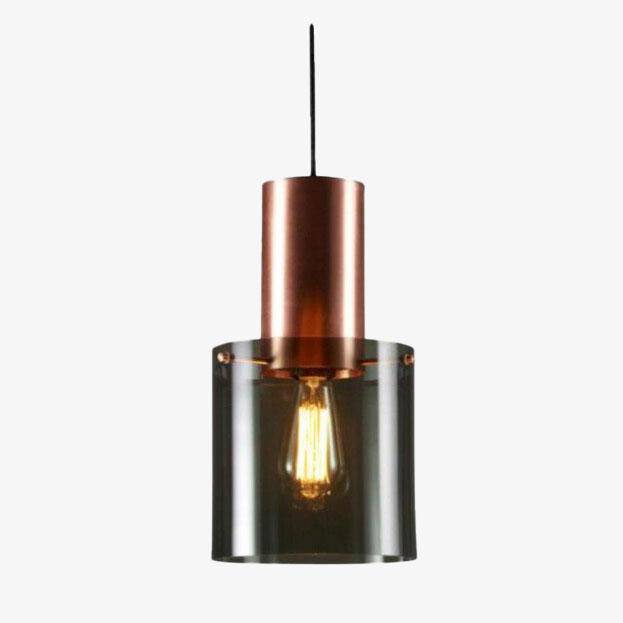 Lámpara de suspensión design LED con pantalla de cristal cilíndrica Loft