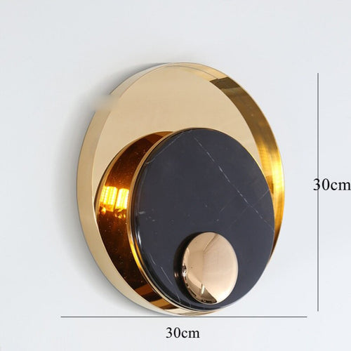 Applique murale design LED en marbre et laiton doré luxury - vue 7 sur 6
