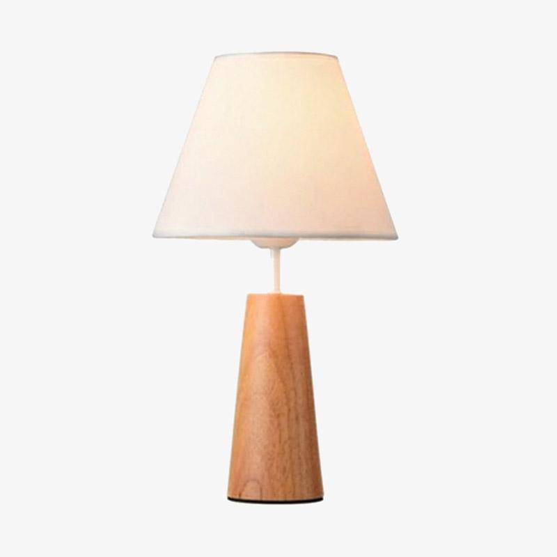 Lampe à poser moderne LED en bois avec abat-jour blanc Deco