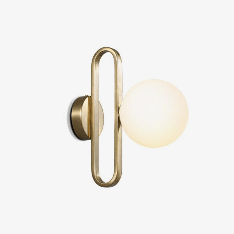 Lámpara de pared design de metal dorado con bola de cristal Retro