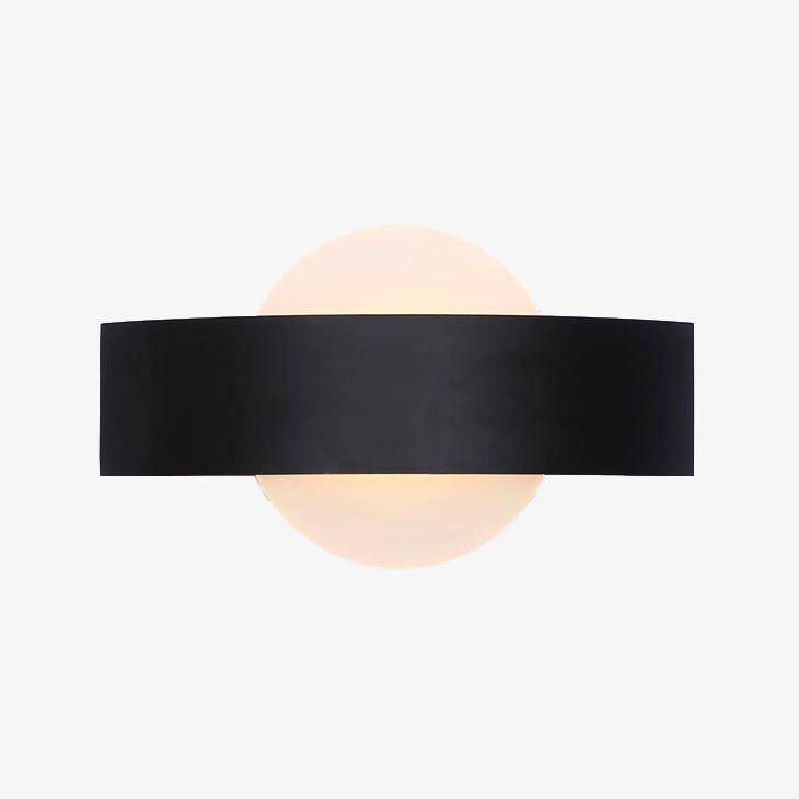 Applique design LED courbée avec boule en verre Indoor (noir ou blanc)