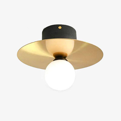 Applique LED rond dorée Art style