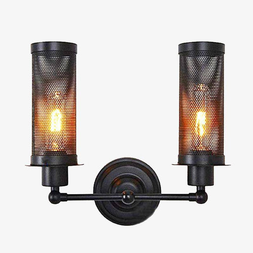 Applique murale antique avec lampe dans cage Country - vue 2 sur 6