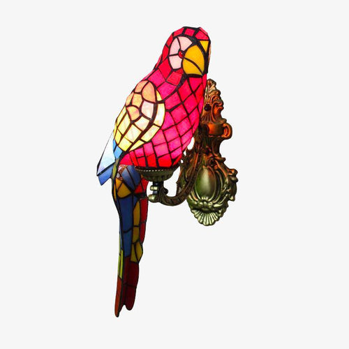 Applique murale antique rustique avec perroquet coloré