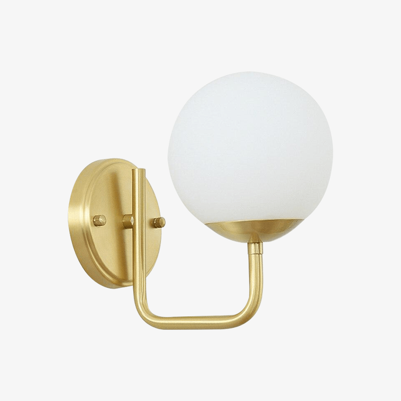 Lámpara de pared design con LED dorado y bola de cristal Lujo