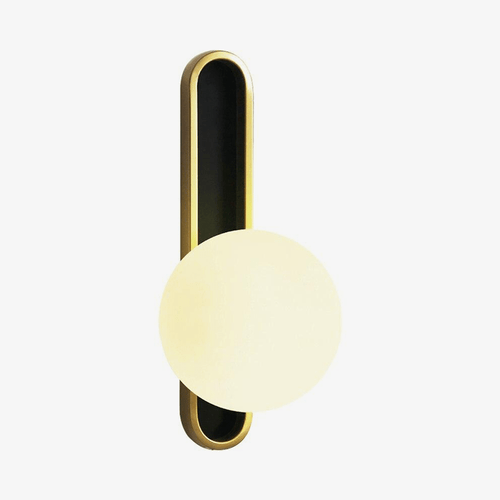 Applique murale design dorée avec boule en cristal American - vue 2 sur 8