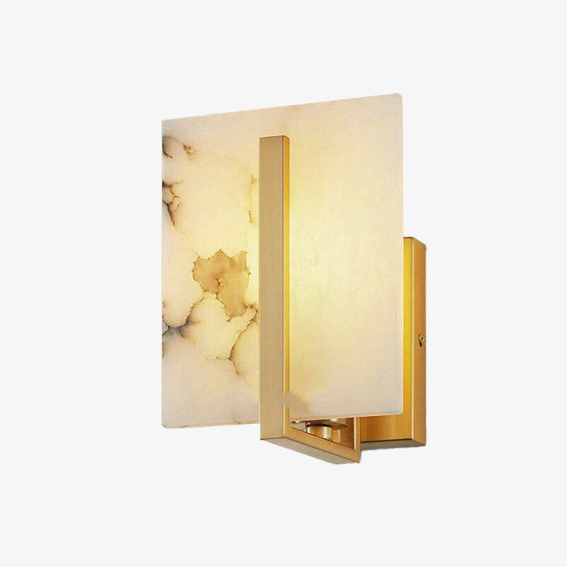Lámpara de pared design efecto mármol y metal dorado Lucas