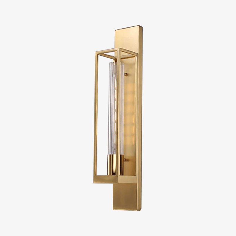 wall lamp LED design wall lamp with gold rectangle cage