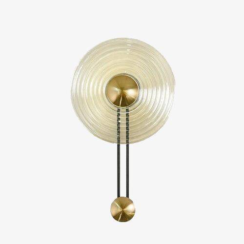 Applique murale design LED avec cercle doré et disque en verre Sconce