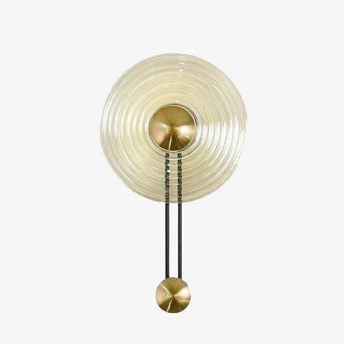 wall lamp LED wall design with gold circle and glass disc Sconce
