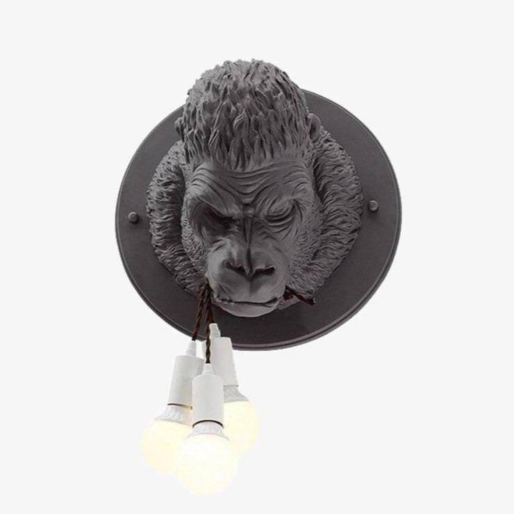 Applique murale design LED avec tête de gorille en résine Light
