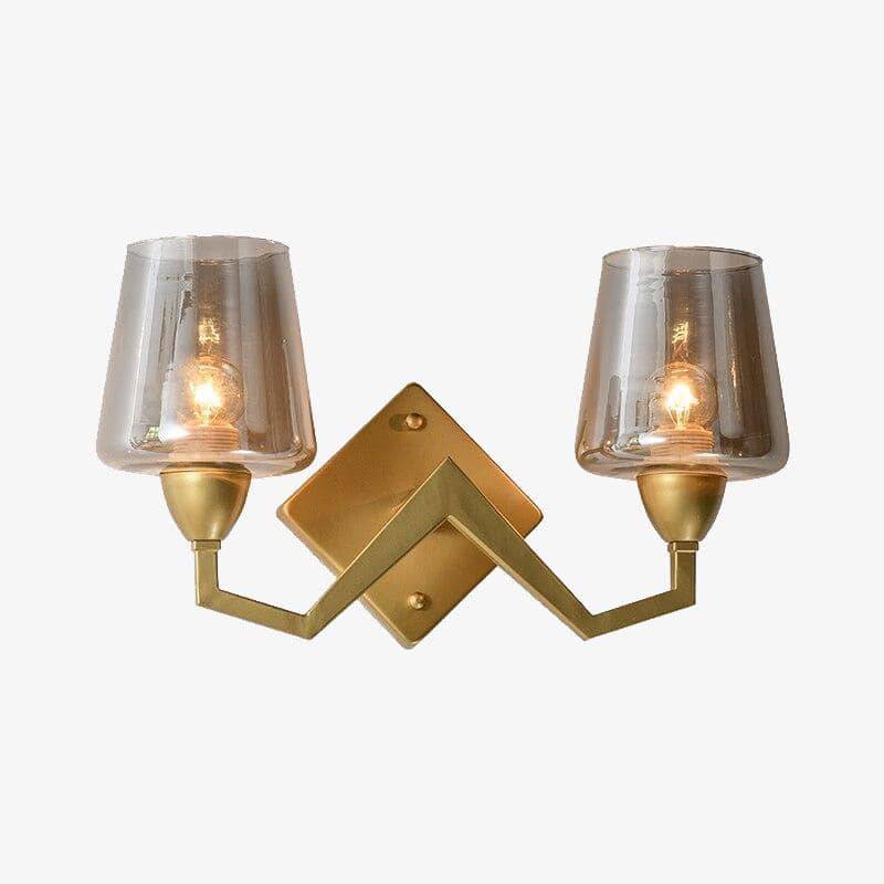 wall lamp LED design wall light in gold with lampshade retro glass