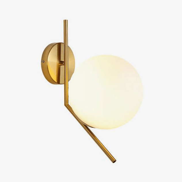 Lámpara de pared design LED oro con bola de cristal nórdico