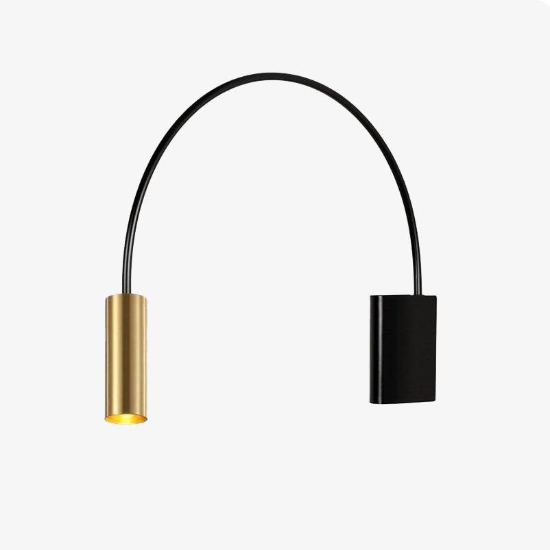 Applique murale design LED en cylindre métal doré Sconce