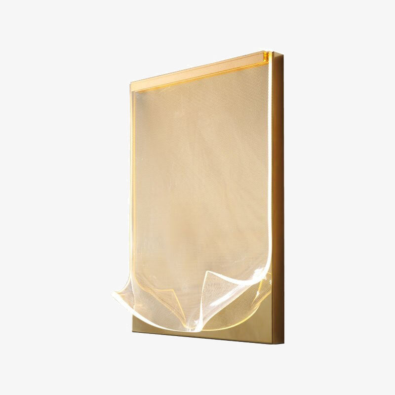 Lámpara de pared design rectangular en metal dorado Larry