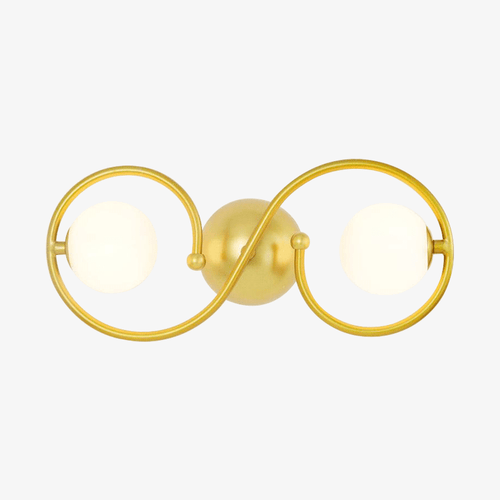 Applique murale dorée avec boules blanches